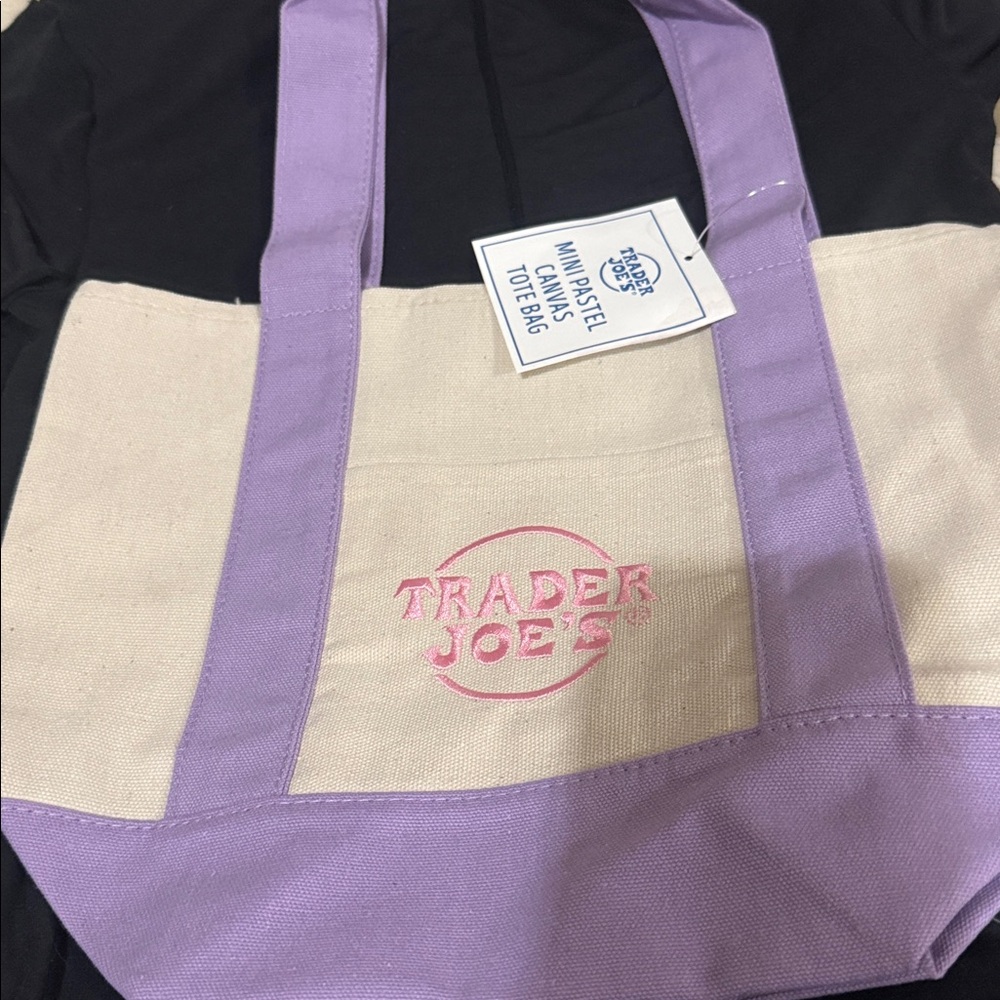 Trader Joe's Canvas mini Tote Bag - purple